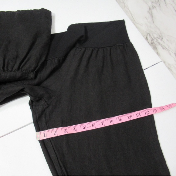 Bryn Walker Linen Ruffled Wide-Leg Pull-On Cropped
Pants Black Size XS - Picture 13 of 17